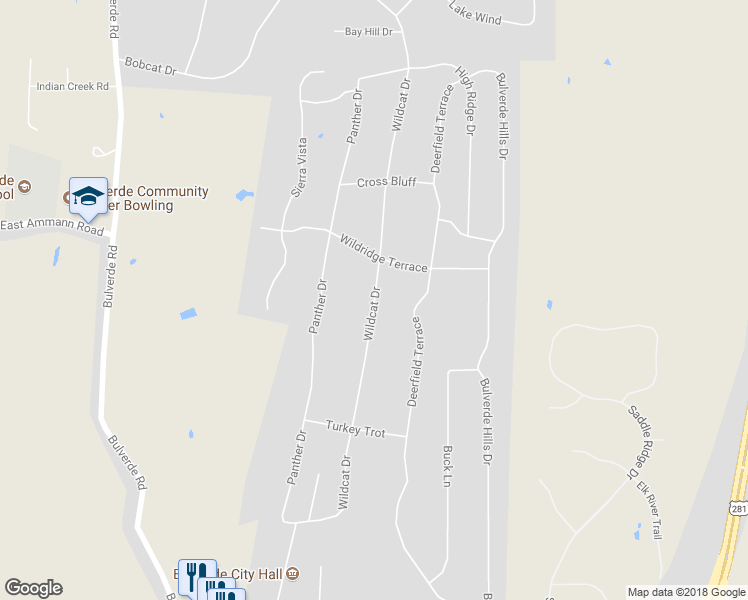 map of restaurants, bars, coffee shops, grocery stores, and more near 31153 Wildcat Drive in Bulverde