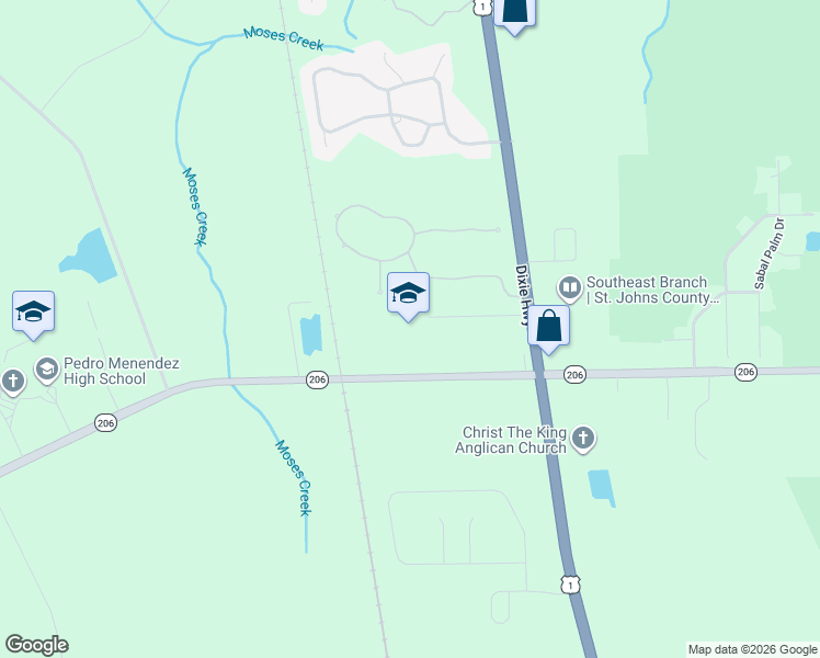 map of restaurants, bars, coffee shops, grocery stores, and more near in St. Augustine Beach