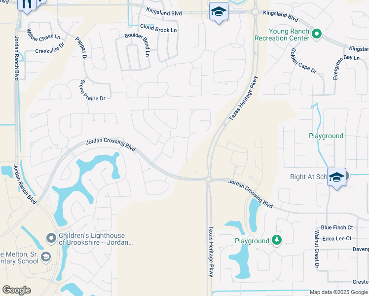 map of restaurants, bars, coffee shops, grocery stores, and more near Peterson Road in Brookshire