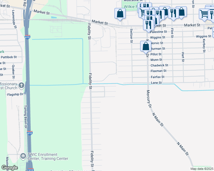 map of restaurants, bars, coffee shops, grocery stores, and more near 9918 Lanewell Street in Houston