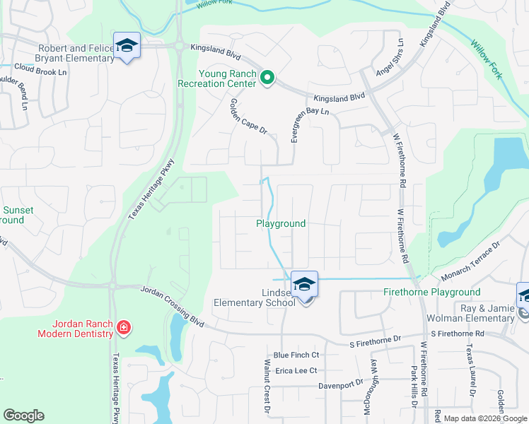 map of restaurants, bars, coffee shops, grocery stores, and more near 2155 Blossomcrown Drive in Katy