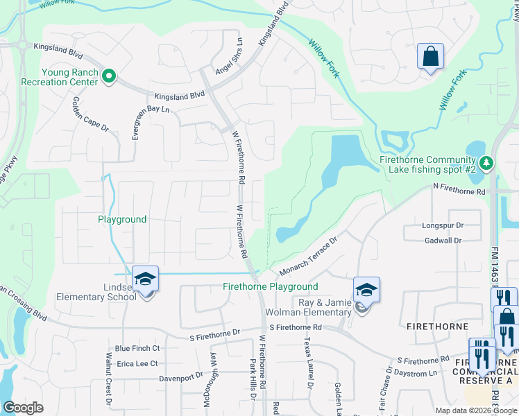 map of restaurants, bars, coffee shops, grocery stores, and more near 28707 Winterberry Drive in Katy
