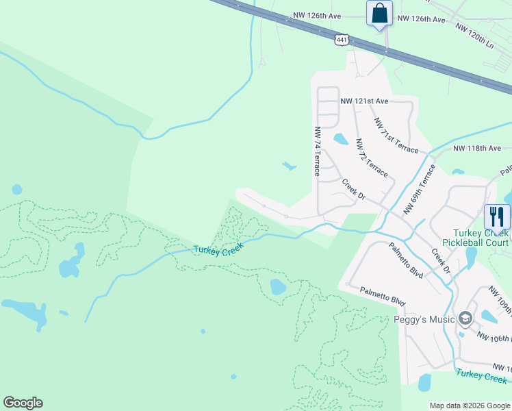 map of restaurants, bars, coffee shops, grocery stores, and more near 7791 White Oaks Road in Alachua
