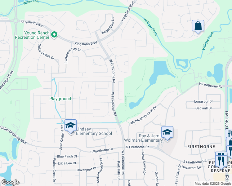 map of restaurants, bars, coffee shops, grocery stores, and more near 28707 Winterberry Drive in Katy