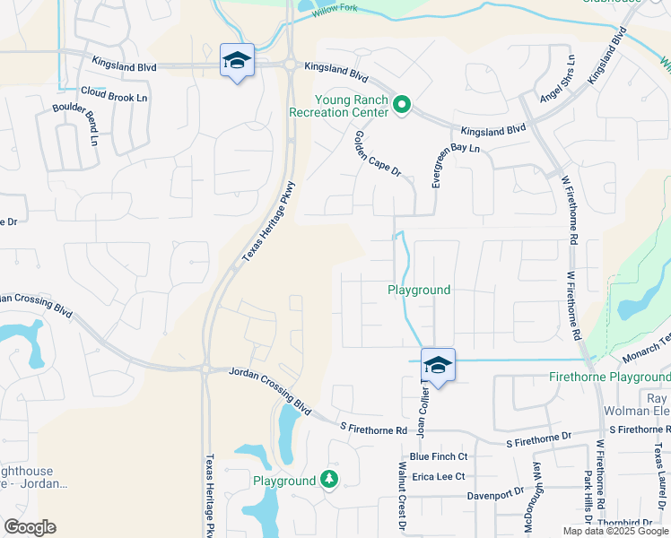 map of restaurants, bars, coffee shops, grocery stores, and more near 2106 Falcon Brook Drive in Katy
