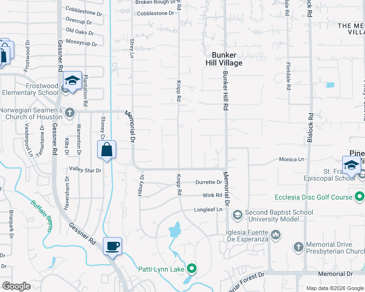 map of restaurants, bars, coffee shops, grocery stores, and more near 326 Knipp Road in Houston