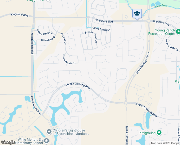 map of restaurants, bars, coffee shops, grocery stores, and more near 2115 Almond Creek Lane in Brookshire