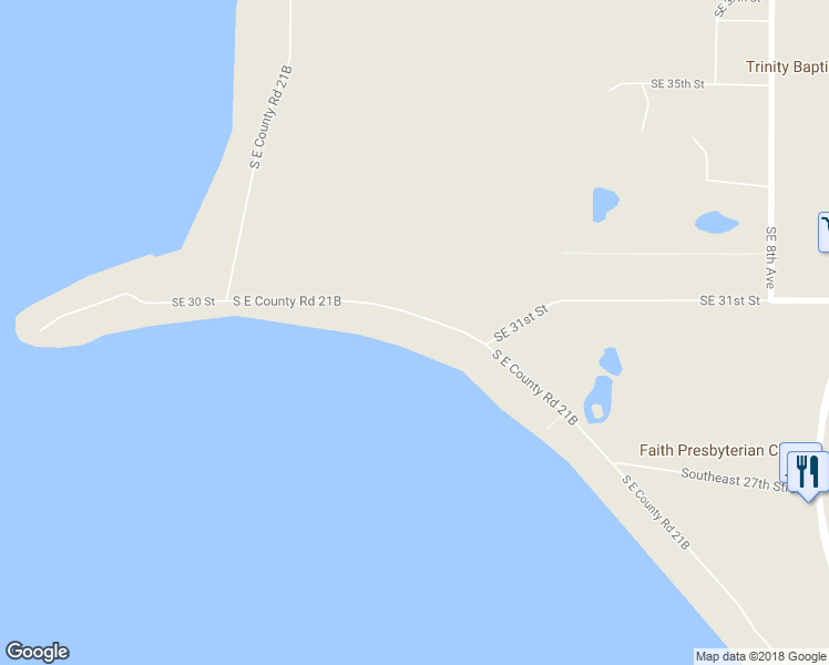map of restaurants, bars, coffee shops, grocery stores, and more near 2460 South East County Road 21B in Melrose