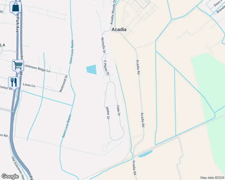 map of restaurants, bars, coffee shops, grocery stores, and more near 362-498 Hale Dr in Thibodaux