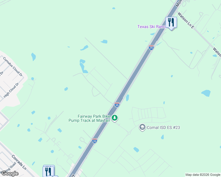 map of restaurants, bars, coffee shops, grocery stores, and more near 6035 Interstate 35 Frontage Road in New Braunfels