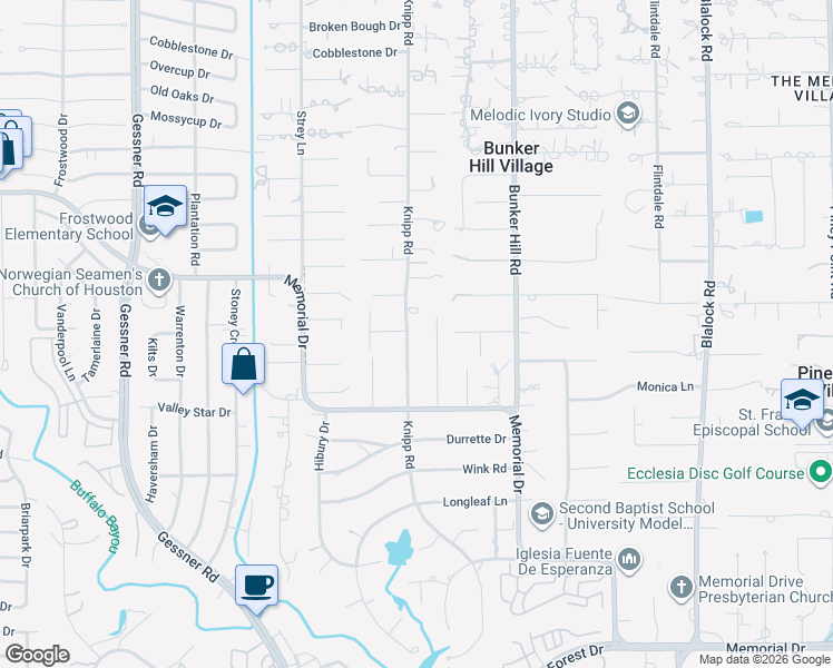 map of restaurants, bars, coffee shops, grocery stores, and more near 326 Knipp Rd in Houston