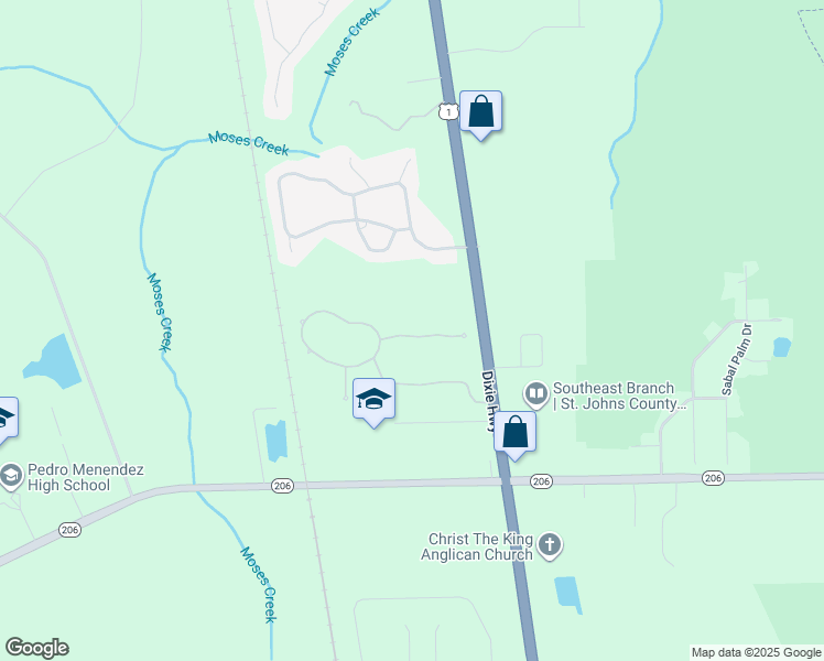 map of restaurants, bars, coffee shops, grocery stores, and more near 116 Cereus Lane in St. Augustine