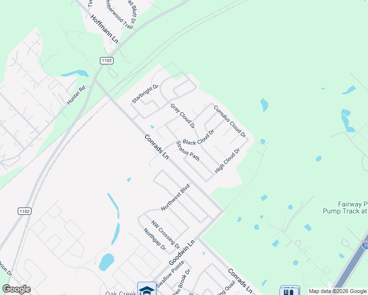 map of restaurants, bars, coffee shops, grocery stores, and more near 3503 Monsoon Path in New Braunfels