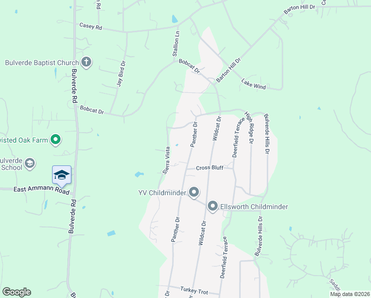 map of restaurants, bars, coffee shops, grocery stores, and more near 31567 Panther Drive in Bulverde
