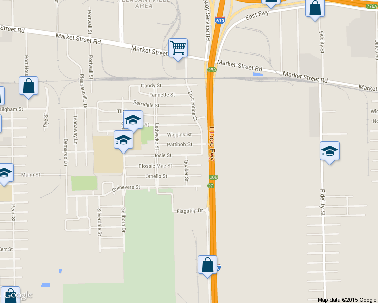 map of restaurants, bars, coffee shops, grocery stores, and more near 8775 Josie Street in Houston