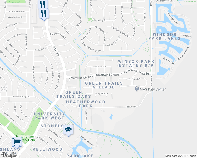 map of restaurants, bars, coffee shops, grocery stores, and more near 1710 Stemply Court in Houston