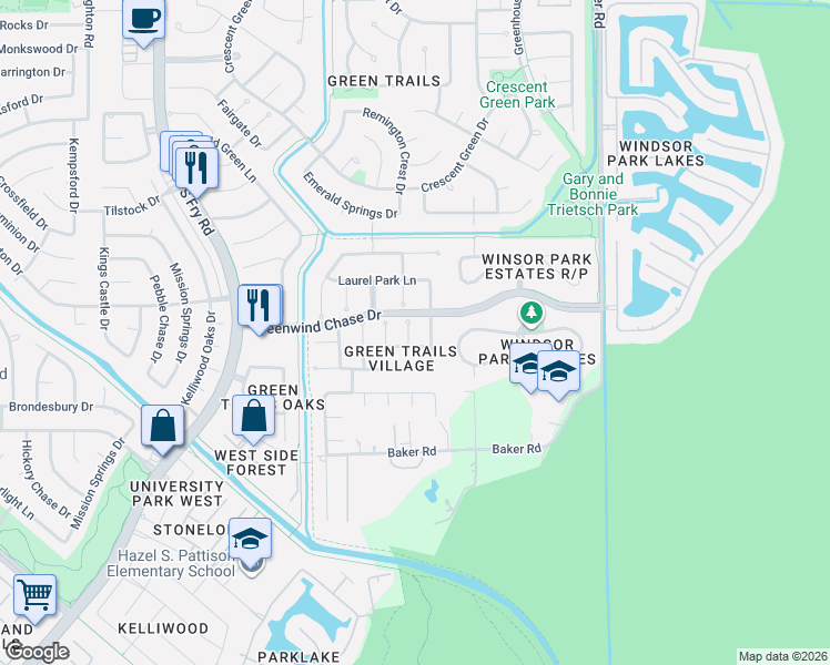 map of restaurants, bars, coffee shops, grocery stores, and more near 1711 Oceania Ct in Houston