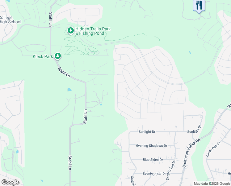 map of restaurants, bars, coffee shops, grocery stores, and more near 31741 Untrodden Way in Bulverde