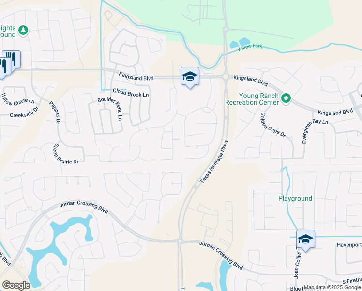 map of restaurants, bars, coffee shops, grocery stores, and more near 1843 Pickford Knolls Lane in Brookshire