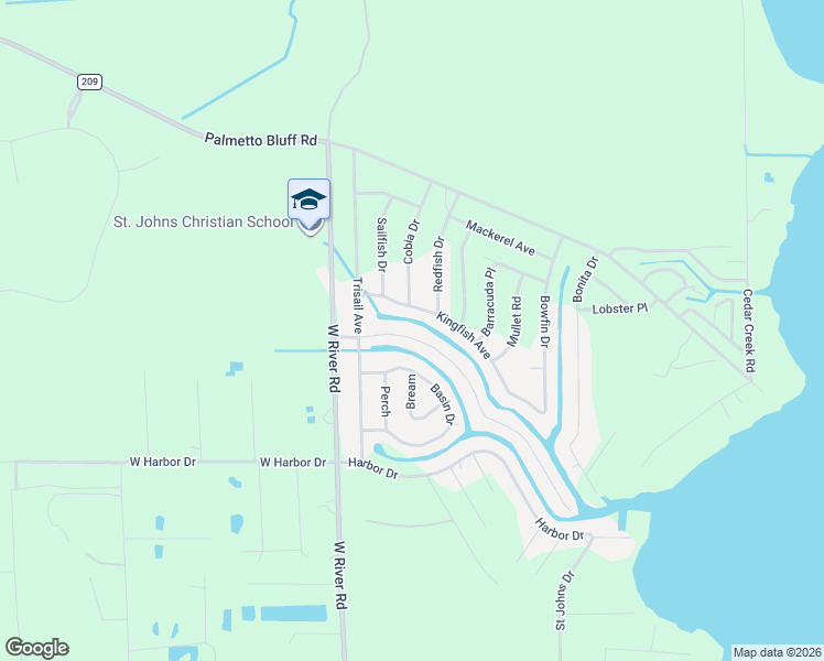 map of restaurants, bars, coffee shops, grocery stores, and more near 218 Tarpon Boulevard in Palatka