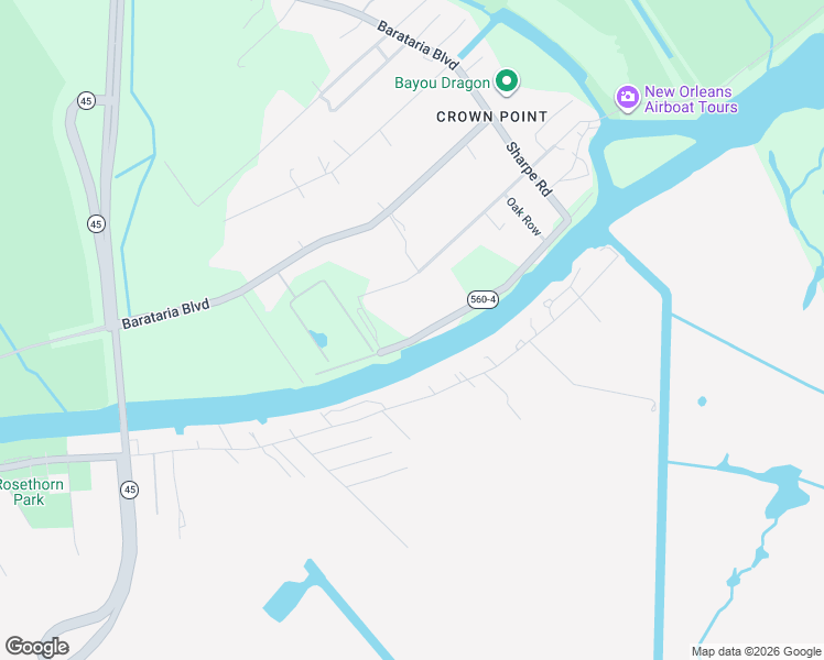 map of restaurants, bars, coffee shops, grocery stores, and more near 5496 Sharpe Road in Marrero