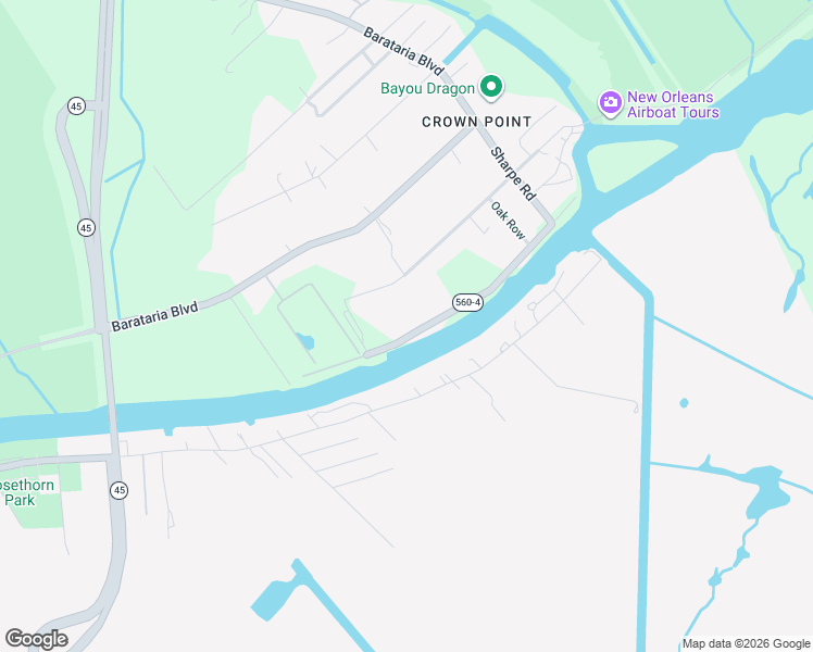 map of restaurants, bars, coffee shops, grocery stores, and more near 5496 Sharpe Road in Marrero