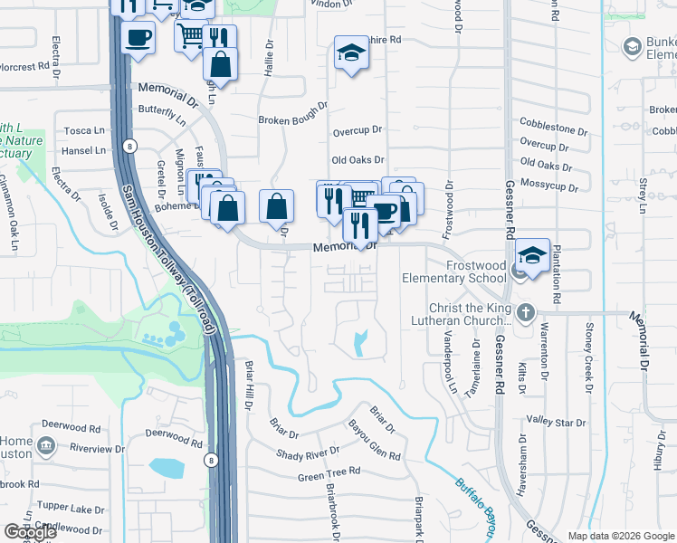 map of restaurants, bars, coffee shops, grocery stores, and more near 209 Morningside Park Street in Houston