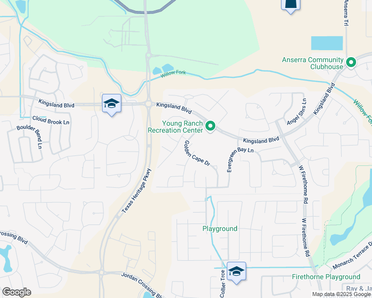 map of restaurants, bars, coffee shops, grocery stores, and more near Peterson Road in Brookshire
