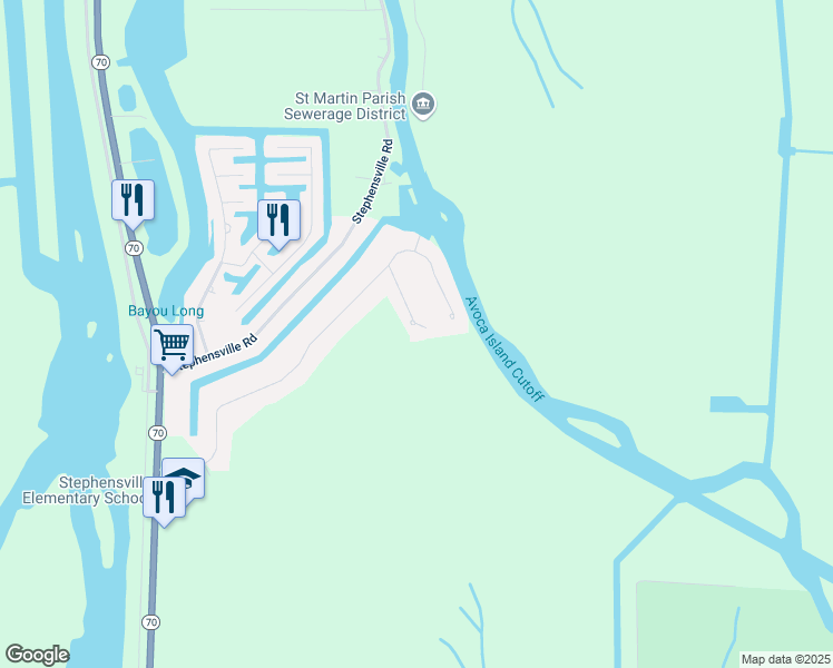 map of restaurants, bars, coffee shops, grocery stores, and more near 1032 Woodview Drive in Morgan City