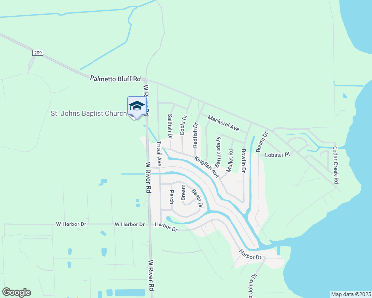 map of restaurants, bars, coffee shops, grocery stores, and more near 102 Cobia Drive in Palatka