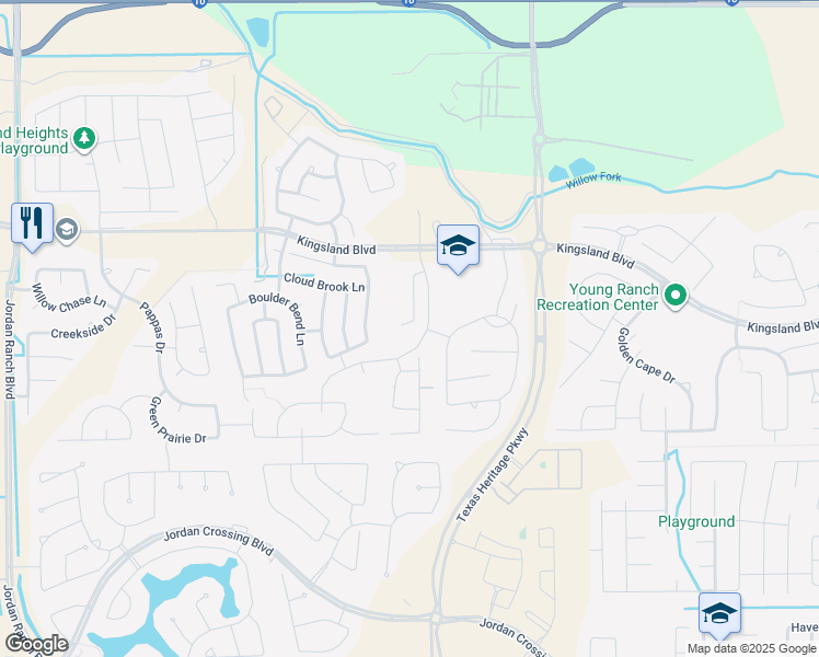 map of restaurants, bars, coffee shops, grocery stores, and more near 9962 Ash Creek Court in Brookshire