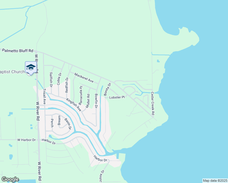 map of restaurants, bars, coffee shops, grocery stores, and more near 105 Donald Boulevard in Palatka