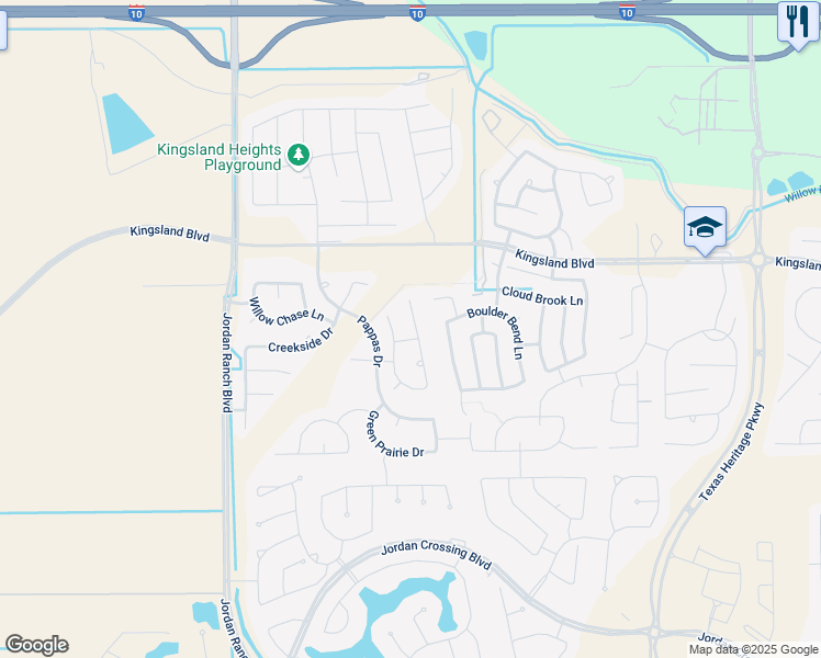 map of restaurants, bars, coffee shops, grocery stores, and more near 9964 Tallow Pointe Lane in Brookshire