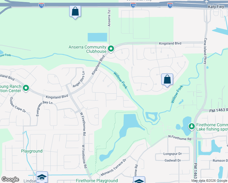 map of restaurants, bars, coffee shops, grocery stores, and more near 28418 Bobcat Bayou Drive in Fort Bend County