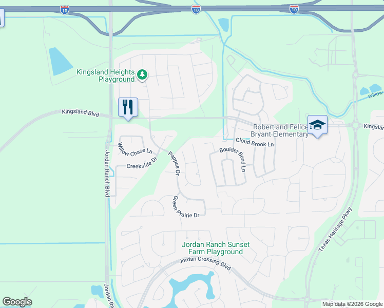 map of restaurants, bars, coffee shops, grocery stores, and more near 9964 Tallow Pointe Lane in Brookshire