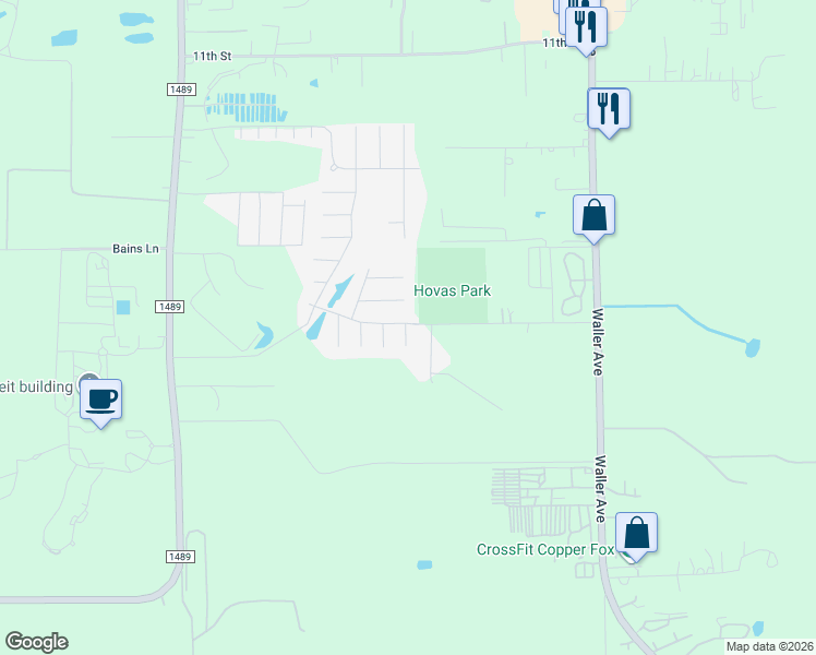 map of restaurants, bars, coffee shops, grocery stores, and more near 1636 Bob White in Brookshire