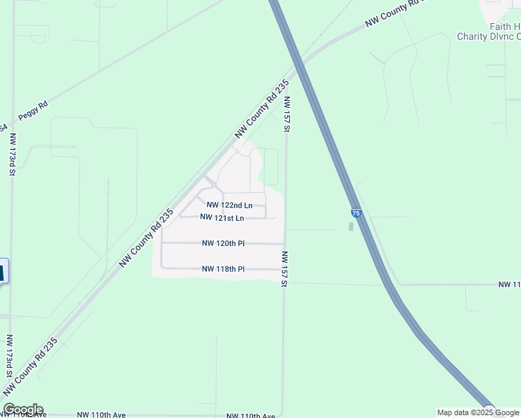map of restaurants, bars, coffee shops, grocery stores, and more near 15839 Northwest 122nd Lane in Alachua