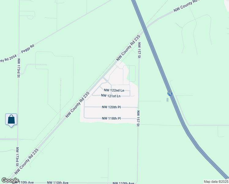 map of restaurants, bars, coffee shops, grocery stores, and more near 16051 Northwest 122nd Lane in Alachua