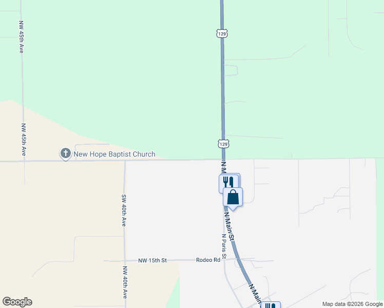 map of restaurants, bars, coffee shops, grocery stores, and more near 2069 U.S. 129 in Bell