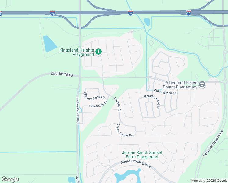 map of restaurants, bars, coffee shops, grocery stores, and more near 30110 Prairie Creek Court in Brookshire
