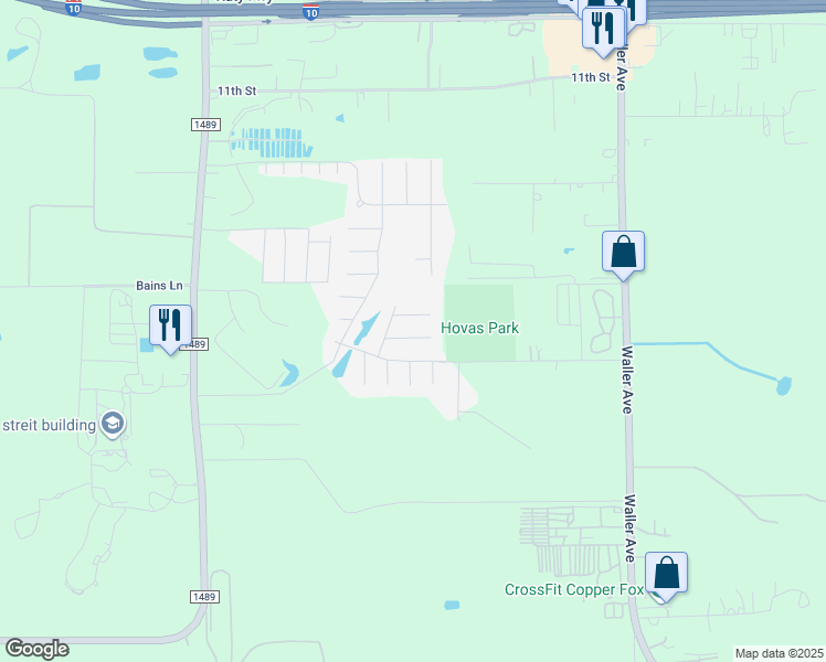 map of restaurants, bars, coffee shops, grocery stores, and more near 34531 Park Grn in Brookshire