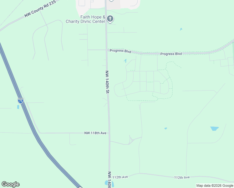 map of restaurants, bars, coffee shops, grocery stores, and more near 12107 Northwest 140th Street in Alachua