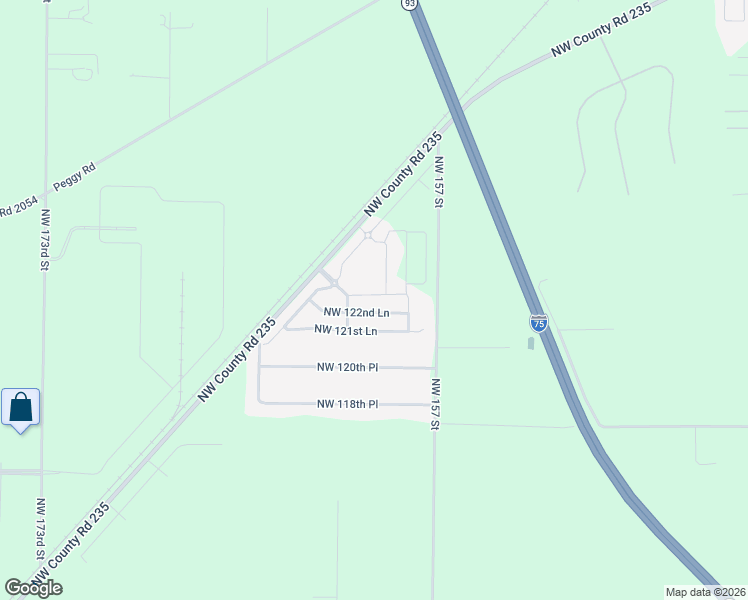 map of restaurants, bars, coffee shops, grocery stores, and more near 16051 Northwest 122nd Lane in Alachua