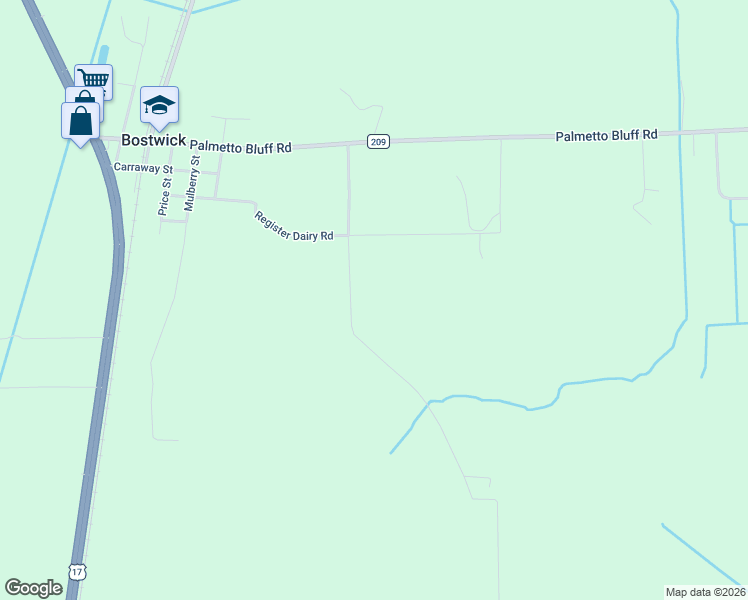map of restaurants, bars, coffee shops, grocery stores, and more near 138 Cemetery Road in Palatka