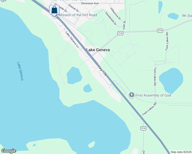 map of restaurants, bars, coffee shops, grocery stores, and more near 7946 Lake Geneva Lane in Keystone Heights