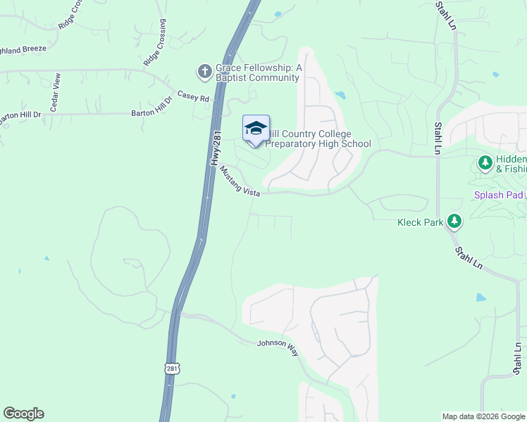 map of restaurants, bars, coffee shops, grocery stores, and more near 32114 Mustang Hill in Bulverde