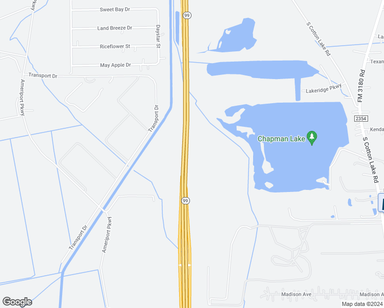 map of restaurants, bars, coffee shops, grocery stores, and more near Route 99 in Baytown