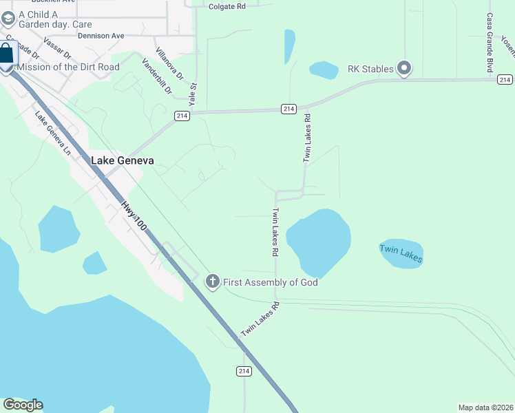 map of restaurants, bars, coffee shops, grocery stores, and more near 7780 Twin Lakes Road in Keystone Heights