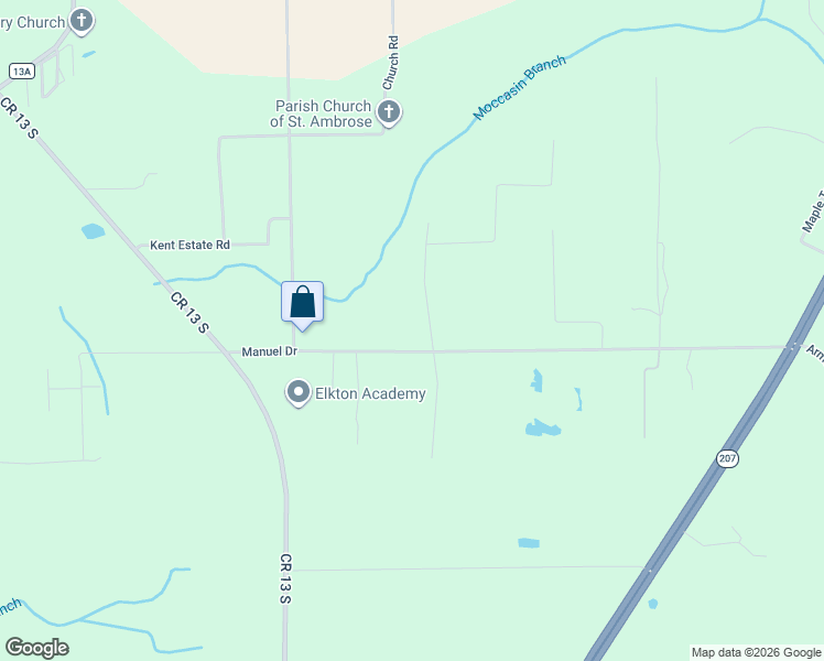 map of restaurants, bars, coffee shops, grocery stores, and more near 5566 Don Manuel Road in Elkton