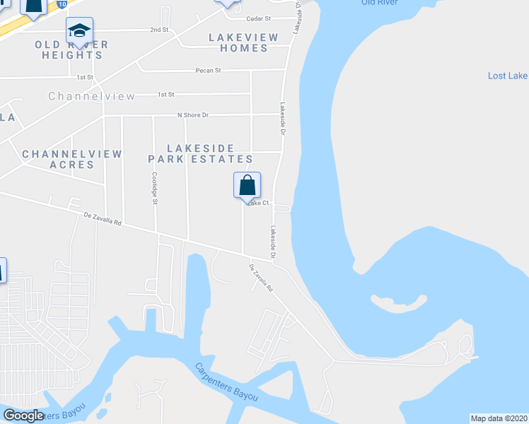 map of restaurants, bars, coffee shops, grocery stores, and more near 906 Lakeside Drive in Channelview